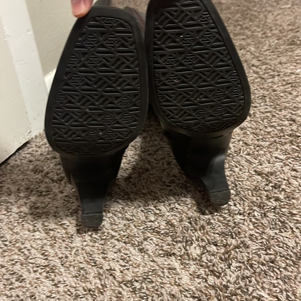 Anne Klein - Black heel dress leather boots - 9 - Picture 5 of 6